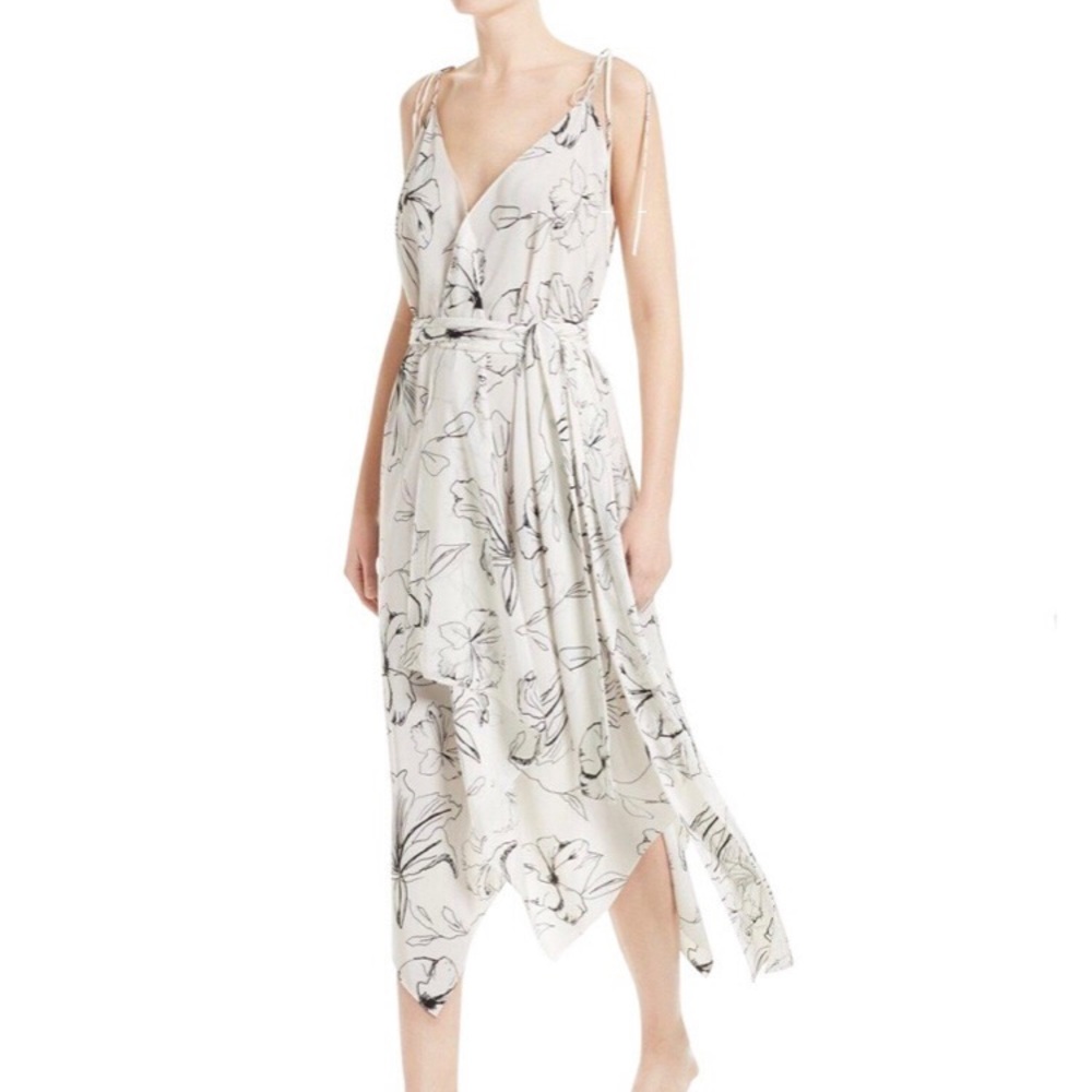 Diane von Furstenberg Sleeveless Scarf Hem Midi Dress